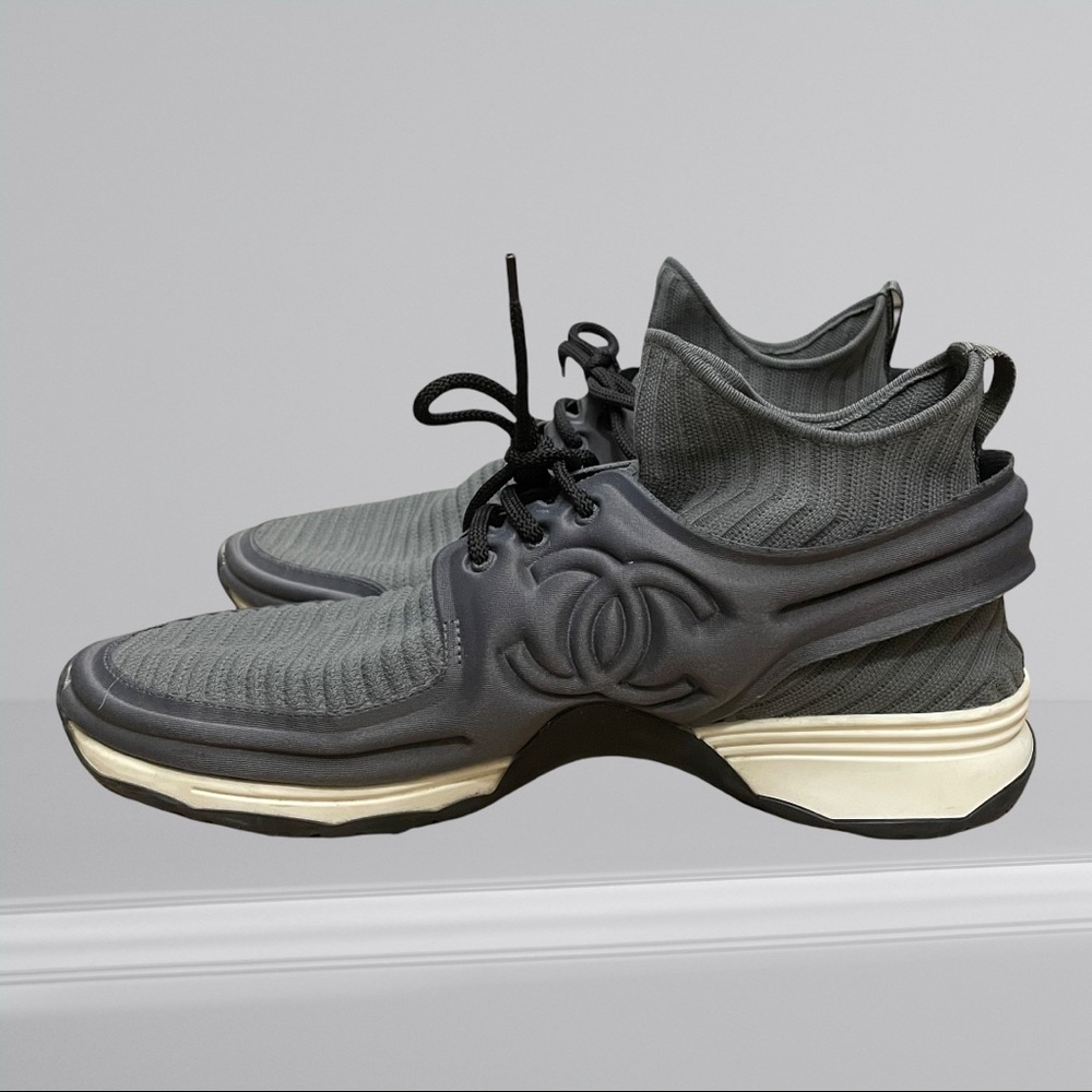 Chanel CC logo sport winner sock sneaker.